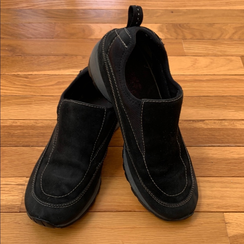 Women's Timberland Smart Comfort System Black Suede Leather Slip-On Shoes